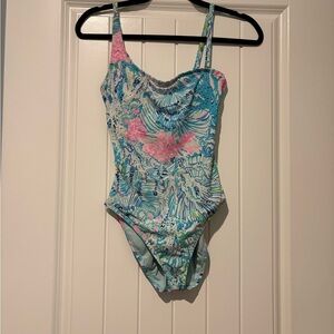 Lilly Pulitzer Blue and Pink One Piece Swimsuit
